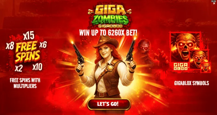 Giga Zombies - κύριο μενού με επιλογή στοιχήματος